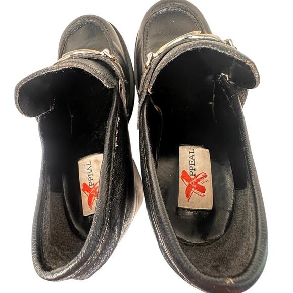Vtg XAppeal Y2K 90s Goth Chunky Platform Black Leather Loafers Women 8.5M Grunge - Picture 13 of 13